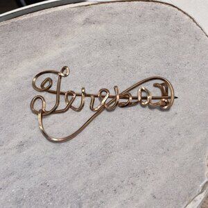 Teresa Vintage Gold Tone Script Wire Wrap Brooch‎ Pin Personalized Name Gift